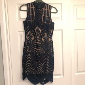 Alice Lace Body-Con Bardot Dress - Size 4/XS
